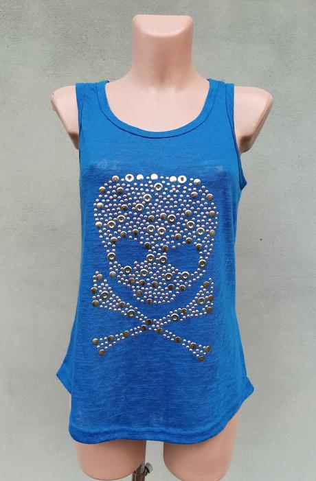 Svetříkový top tílko s lebkou lily - vel.m, m