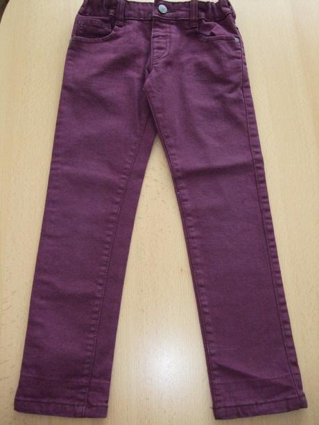 Džínsy vínovej farby m&s - nenosené, marks & spencer,116