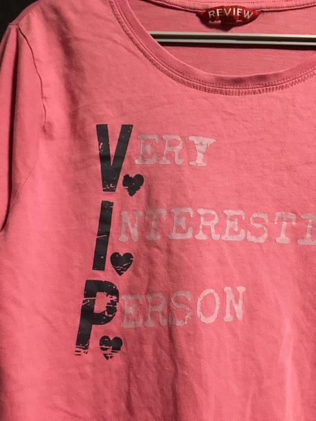 Vel. 146 růžové triko s nápisy, 146