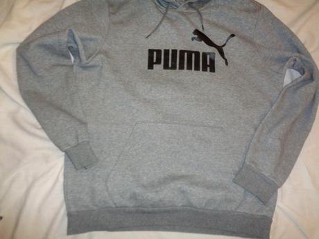Luxusní šedá bavlněná mikina puma - melír, puma,m