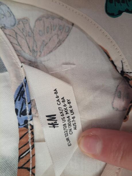 Šaty s motýlky, h&m,122