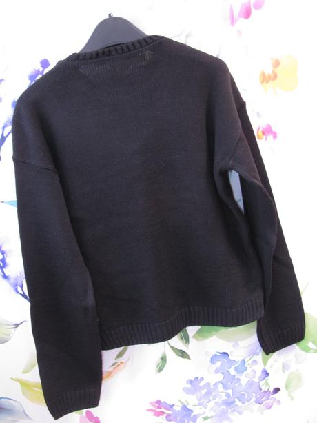 Krásný černý svetr se santou, vánoční motiv/unisex, 152