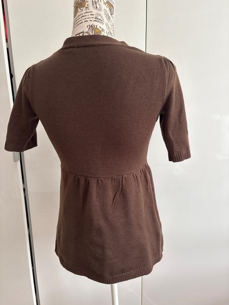 Hnědý svertrik 3 suisses s krátkým rukávem, 34/36, 34