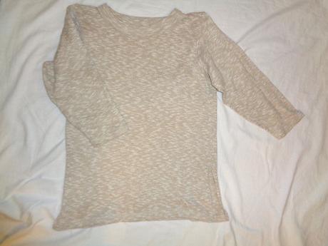 Pěkný úpletový komplet - béžovobílý melír s/m, m