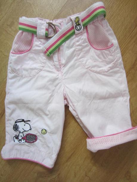 Peckovní tenké letní kalhoty se snoopym, h&m,68