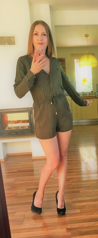 Khaki kraťáskový overal, vel s/m, new look, new look,s