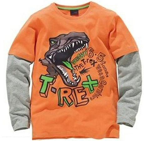 Oranžové dino triko / t- rex, vel. 5 let, next,110