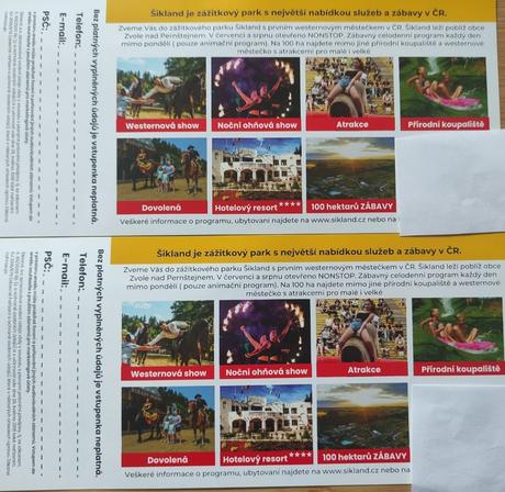 Vip vstupenky -2 ks zábavný park šikland, 