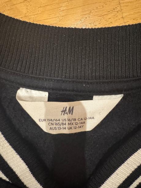 Rozepínací mikina, univerzitní mikina, h&m,158