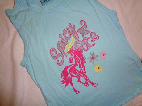 Tyrkysové letní tílko s koníkem, 134 / 140