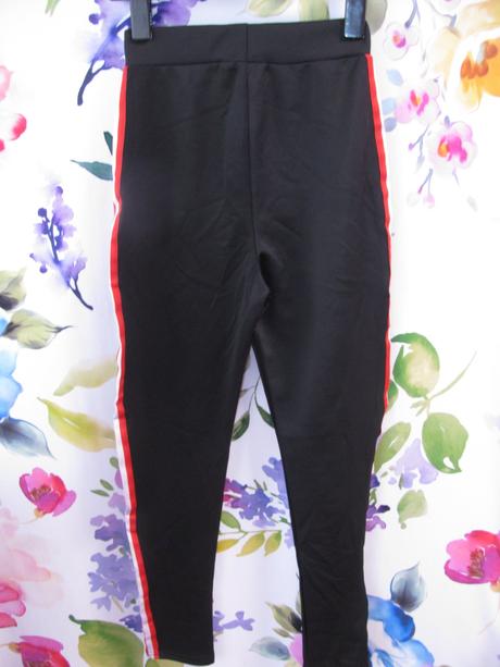 Černé elastické tepláky s légou, 36