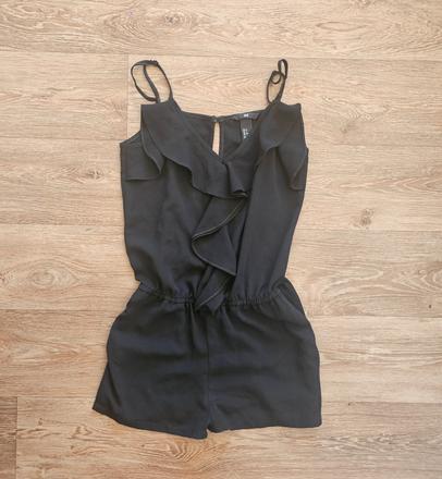 Luxusní letní černý overal h&m vel. xs, h&m,xs