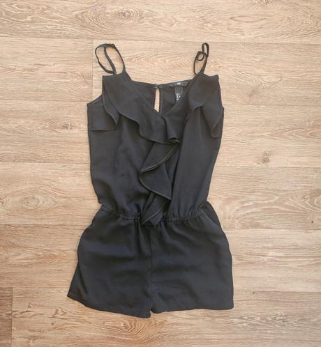 Luxusní letní černý overal h&m vel. xs, h&m,xs