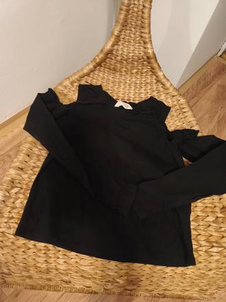 Volánkové tričko a holými rameny, h&m,152