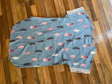 Peříčková tunika s dlouhým zadním dílem, vel xl,, xl