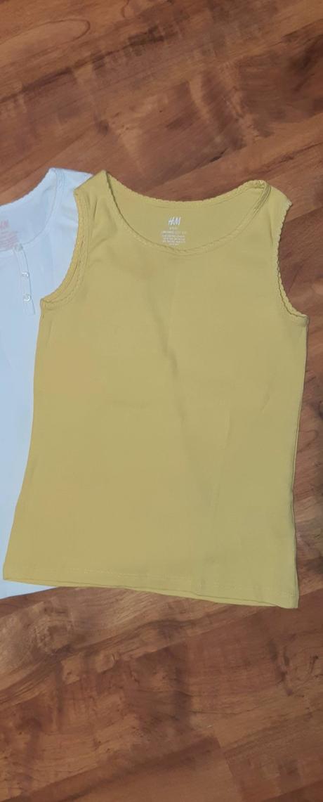 Dívčí žebrované tílko h&m 134/140 hořčičné, h&m,134