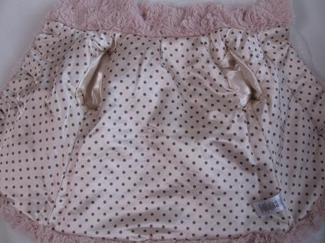 Kožešinový růžový kabátek - 9-12 měs., nutmeg,80