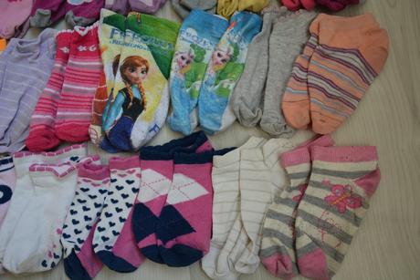 Nízké ponožky vel. 31-34, kotníčkové, 28 párů, 104