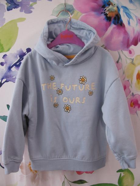 Bavlněná sv.modrá mikina s kapucí, primark,116