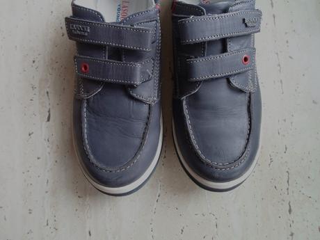 Modré boty polobotky kožené, lasocki,35