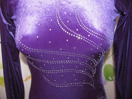 Dámský elastický gymnastický dres s kamínkama, 36