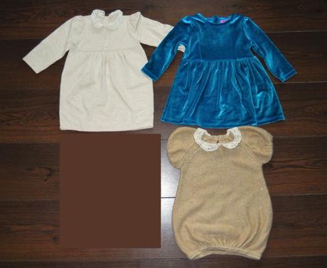 Svetrové šatičky, 3ks - vel.9-12m, h&m,80