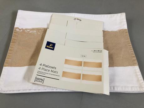 4ks prostírání tchibo bavlna bílo zlatá elegantní, 