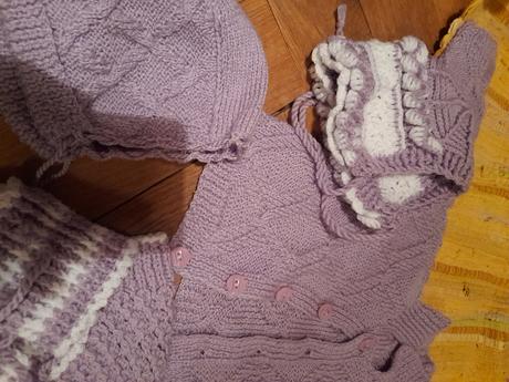 Nádherná sada přízoví/pletená na holčičku,miminko, 50–62