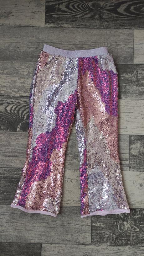 Kalhoty flitrové do zvonu, h&m,104