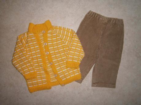 Manžestráky, kalhoty + svetr + tílko vel. 80/86,, 80