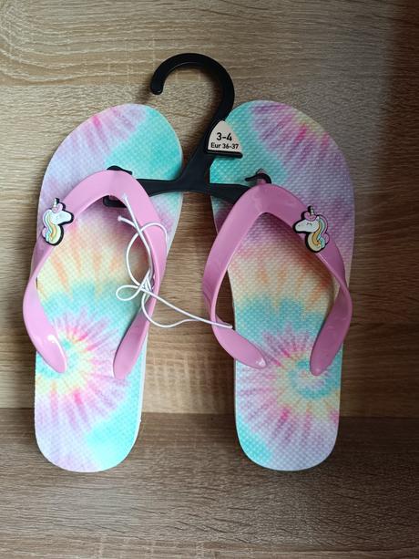 Duhové žabky s jednorožci vel 36/37, f&f,36