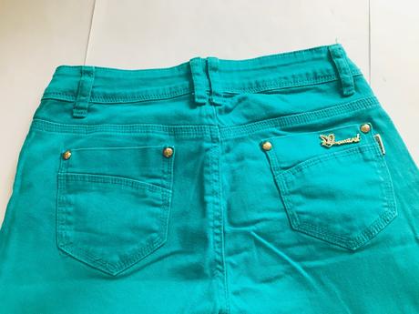 Džíny zeleno modrý tyrkys - v.27 ( cca 11/12 let ), 152