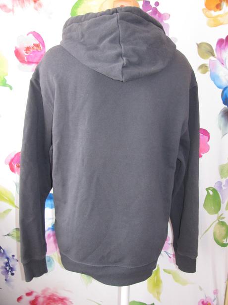 Bavlněná modrá mikina s kapucí, styl oversize, h&m,s