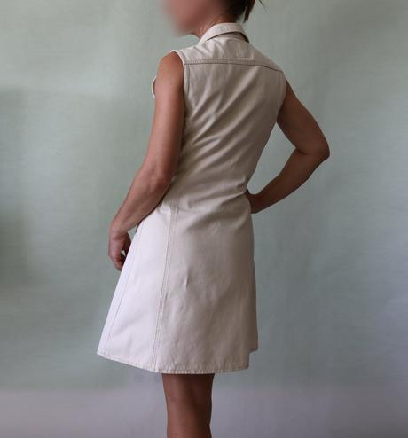 Smetanové džínové propínací šaty exe jeans vel.36, exe,s