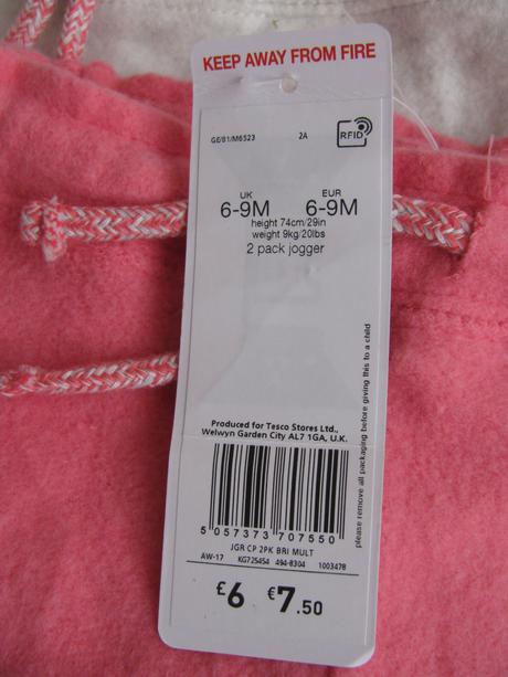 Set - dívčí tepláčky, kalhoty v.6-9 měs., f&f,74