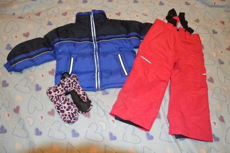 98 104 zimní bunda oteplováky rukavice, crivit,104