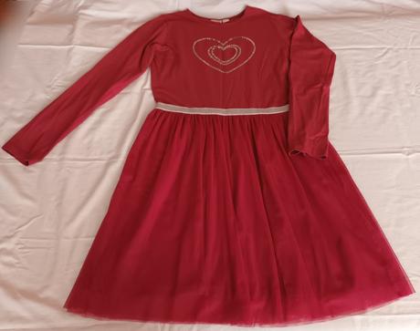 Sváteční šaty dlouhý rukáv bobulověčervenébonprix, bonprix,164