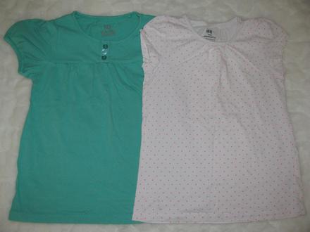 2x tričko s krátým rukávem, h&m,122