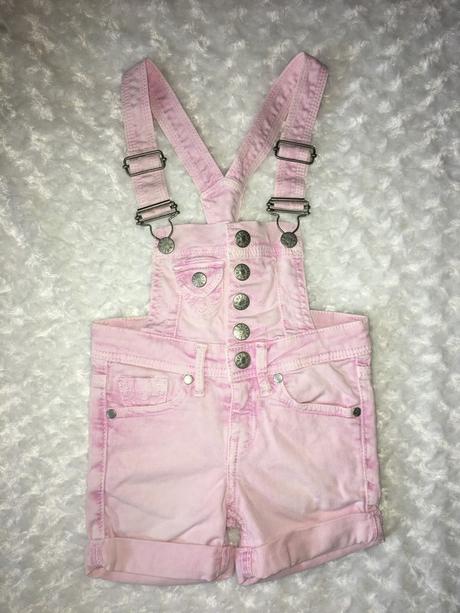 Růžové riflové laclové kraťasy h&m, h&m,98