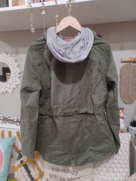 Khaki parka bench s ptáčky, bench,m