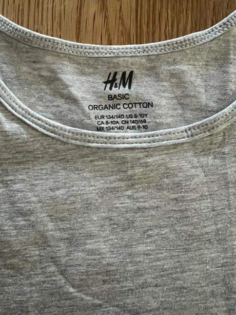 Tílko & tričko šedé h&m vel. 134/140, h&m,134