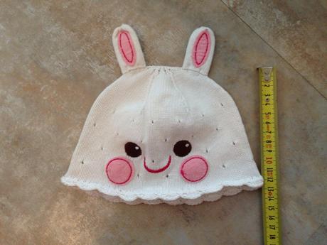 Jarní čepička zajíček ouška hm 6-12měs, 74-80cm, h&m,74