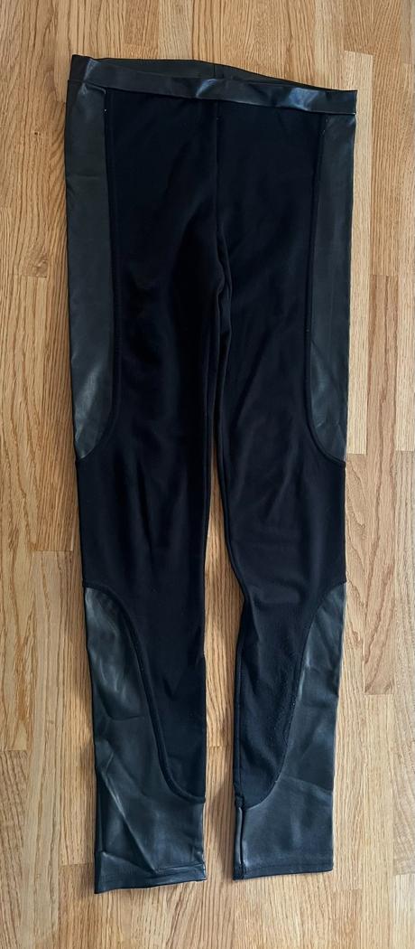 Legíny & gatě s koženkovými doplňky vel. 158/164, 158