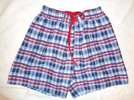 Super červenomodré káro plavky alias kraťasy, m
