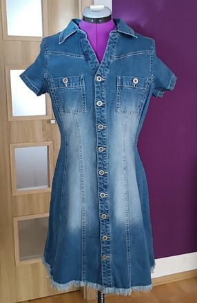 Džínové propínací šaty vel. 38, bonprix,38
