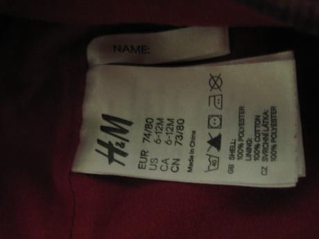 Fleecová čepička podšitá bavlnou  vel. 80/86, h&m,80