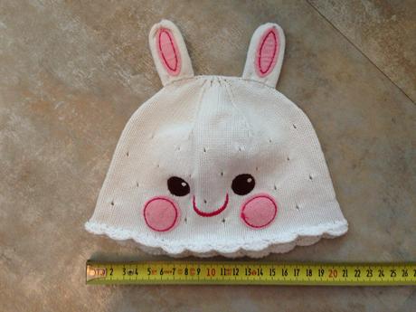 Jarní čepička zajíček ouška hm 6-12měs, 74-80cm, h&m,74