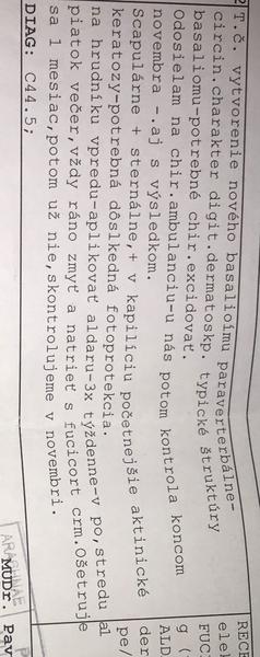 Máme zde rakovinu? Potřebujeme objasnit diagnózu a postup.