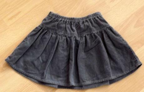 Šedá společenská manžestrová sukýnka s flitry, mothercare,98