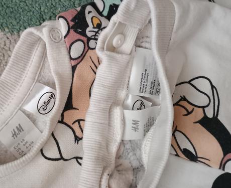 Nádherný 3 dílný komplet s minnie, h&m,68